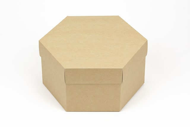 Kraft "hexagonal" box