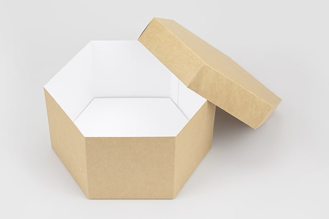 Kraft "hexagonal" box